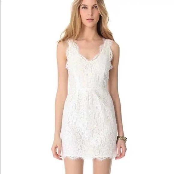Joie Rori Women's Lace Sleeveless Sheath Dress Size M Cream 13343 New